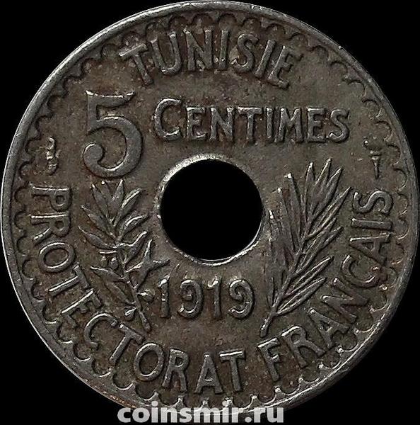 5 сантимов 1919 Тунис.