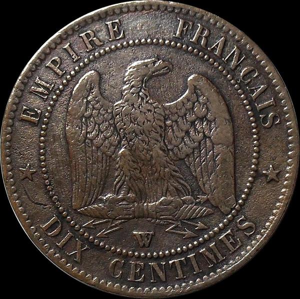10 сантимов 1856 W Франция.