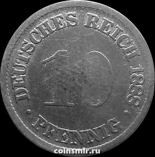 10 пфеннигов 1888 D Германия.