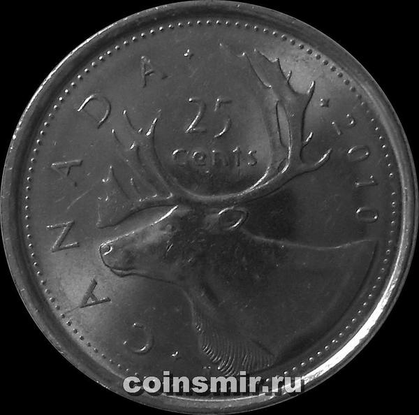 25 центов 2010 Канада. Северный олень.