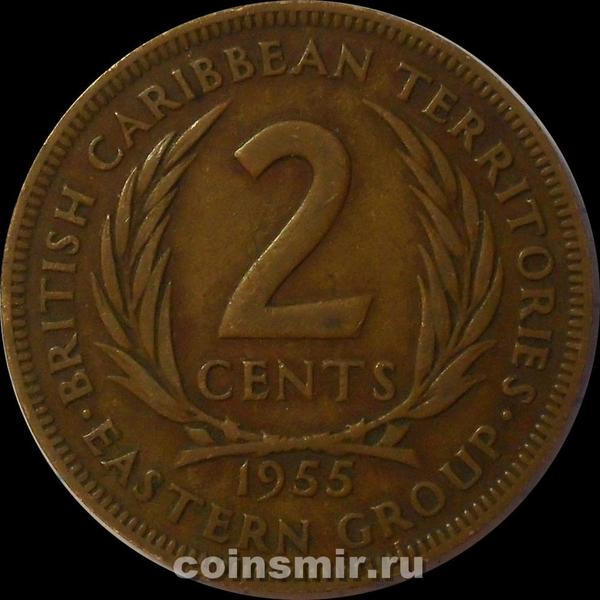 2 цента 1955 Британские Карибские территории.