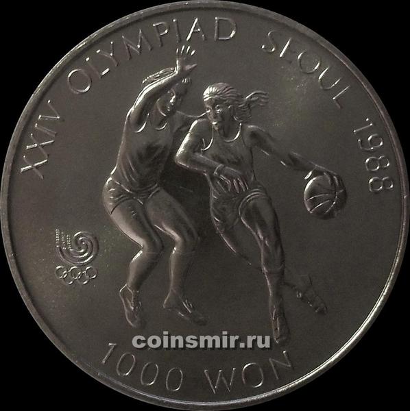 1000 вон 1986 Южная Корея. Олимпиада в Сеуле 1988. Баскетбол.