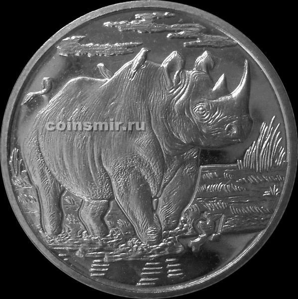 1 доллар 2007 Сьерра-Леоне. Носорог.