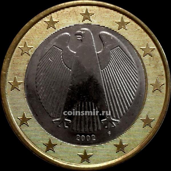 1 евро 2002 F Германия. Орёл. aUNC.