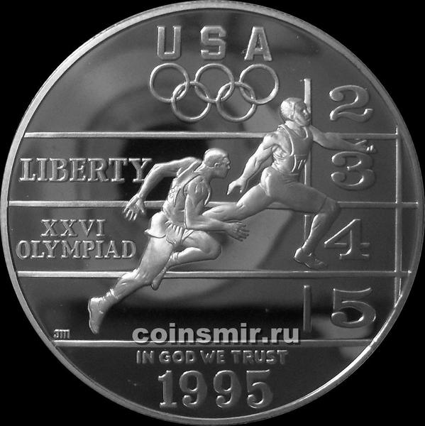1 доллар 1995 Р США. Олимпиада в Атланте 1996. Бег.