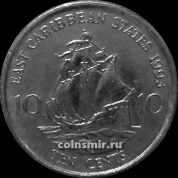 10 центов 1993 Восточные Карибы.