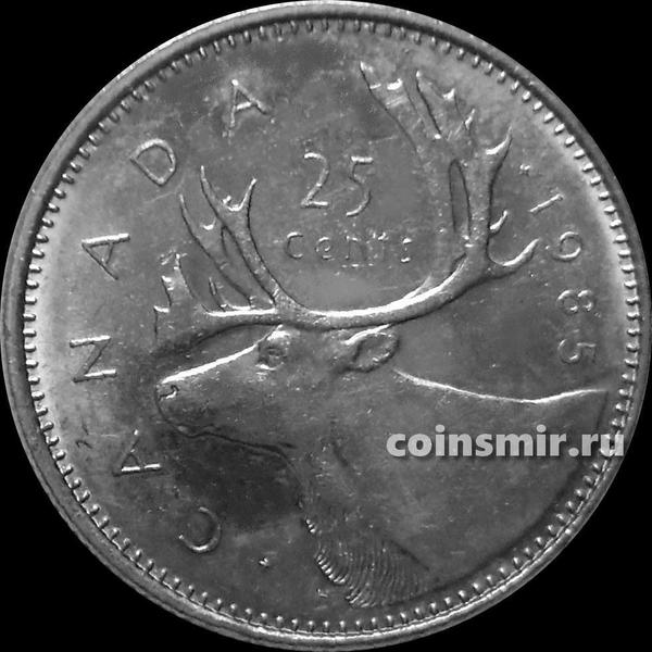 25 центов 1985 Канада. Северный олень.