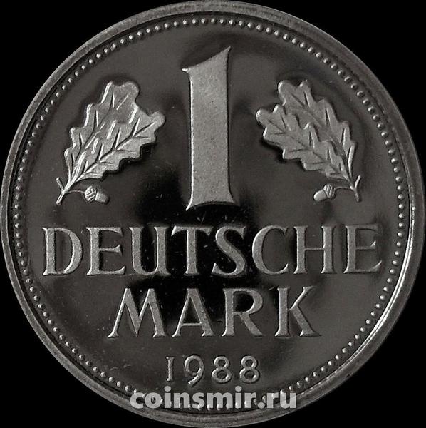 1 марка 1988 D Германия (ФРГ). Пруф.