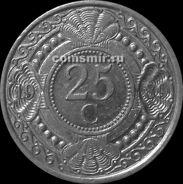 25 центов 1989 Нидерландские Антильские острова.