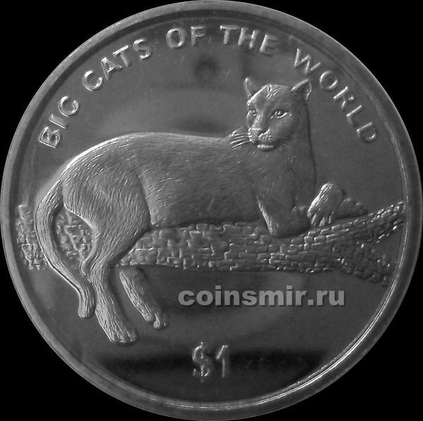 1 доллар 2001 Сьерра-Леоне. Самые большие кошки мира. Черная пантера.