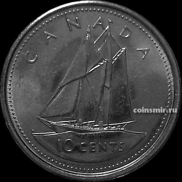10 центов 2002 Канада. 50 лет правления Королевы Елизаветы II. Состояние на фото.