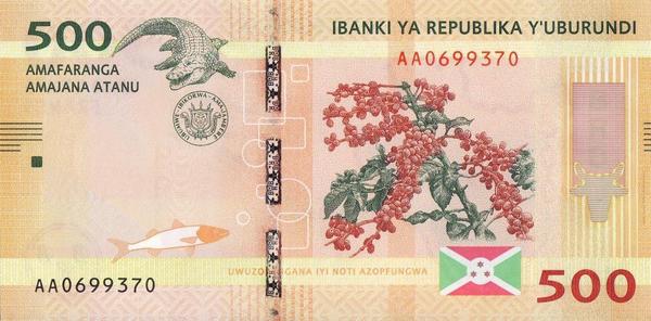 500 франков 2015 Бурунди.