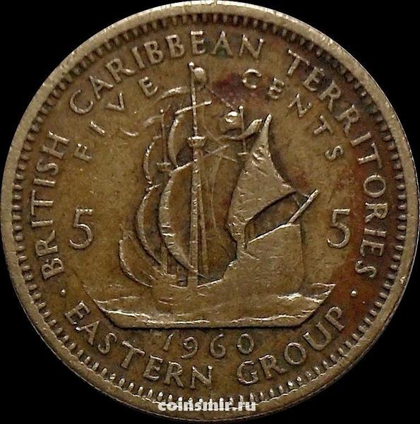 5 центов 1960 Британские Карибские территории.