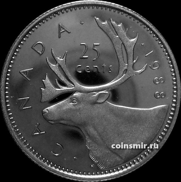 25 центов 1988 Канада. Пруф.