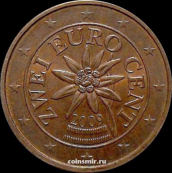 2 евроцента 2009 Австрия. Эдельвейс.