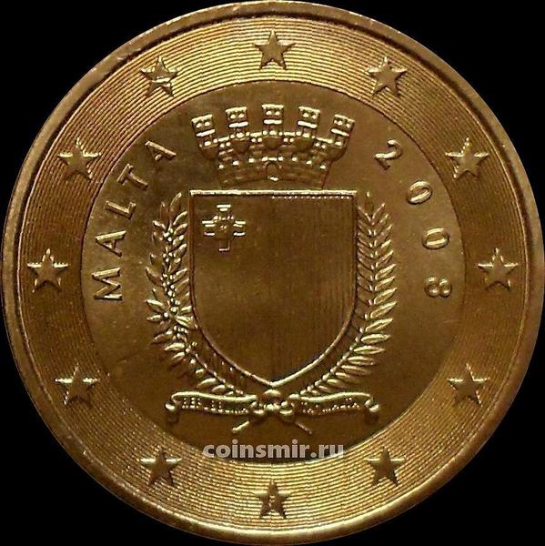50 евроцентов 2008 Мальта. Герб государства.