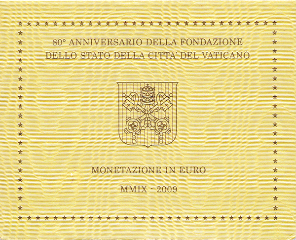 Буклет под годовой набор евро монет 2009 Ватикан.