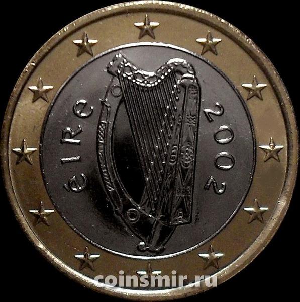 1 евро 2002 Ирландия. Кельтская арфа.