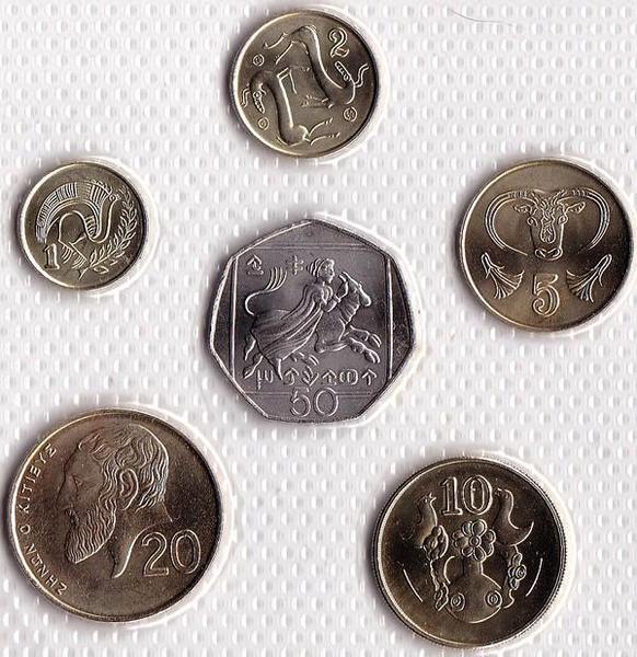 Набор из 6 монет 2001-2003 Кипр.
