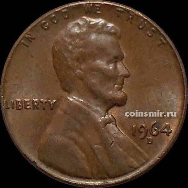 1 цент 1964 D США. Линкольн.