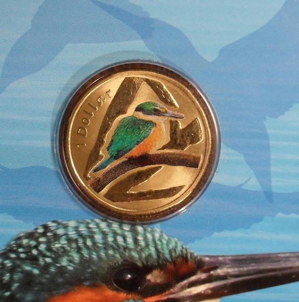 1 доллар 2011 Австралия. Обыкновенный зимородок.
