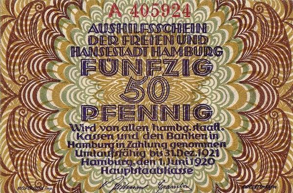 50 пфеннигов 1920 Германия. г.Гамбург. Нотгельд.
