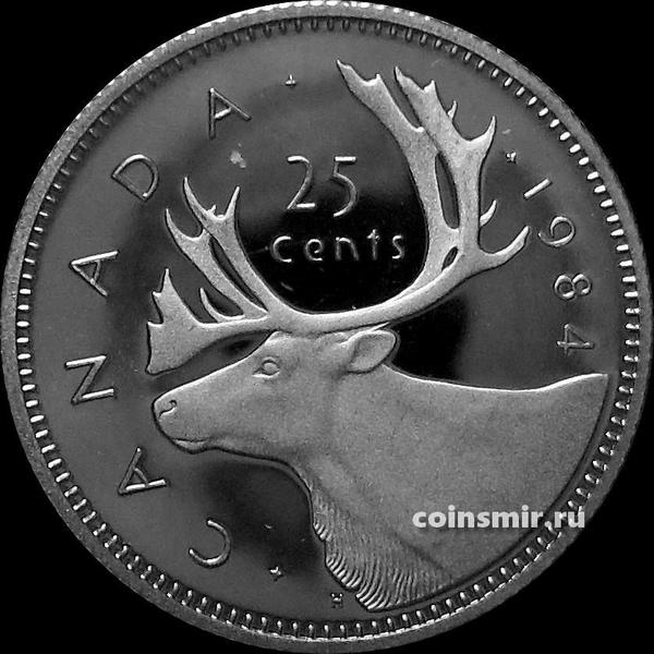 25 центов 1984 Канада. Пруф.