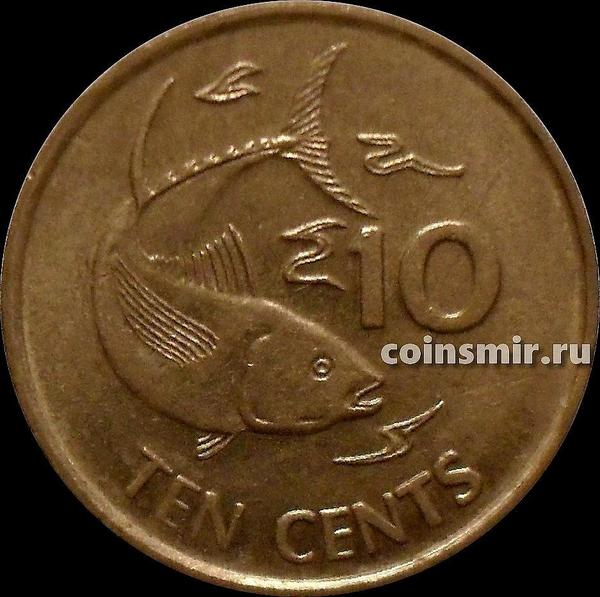 10 центов 2012 Сейшельские острова. Тунец. VF