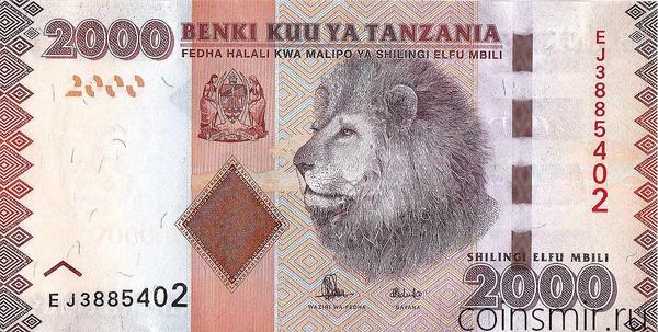 2000 шиллингов 2010-2015 Танзания. Лев.