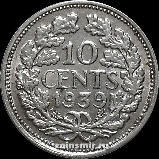 10 центов 1939 Нидерланды.