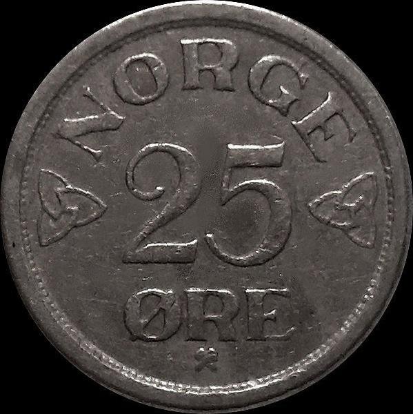 25 эре 1957 Норвегия.