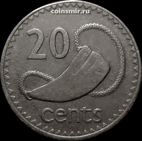 20 центов 1980 острова Фиджи. Зуб кита.