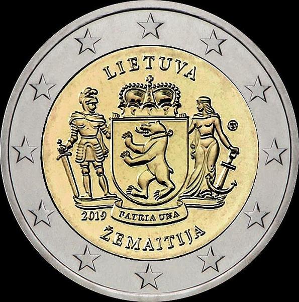 2 евро 2019 Литва. Жемайтия.