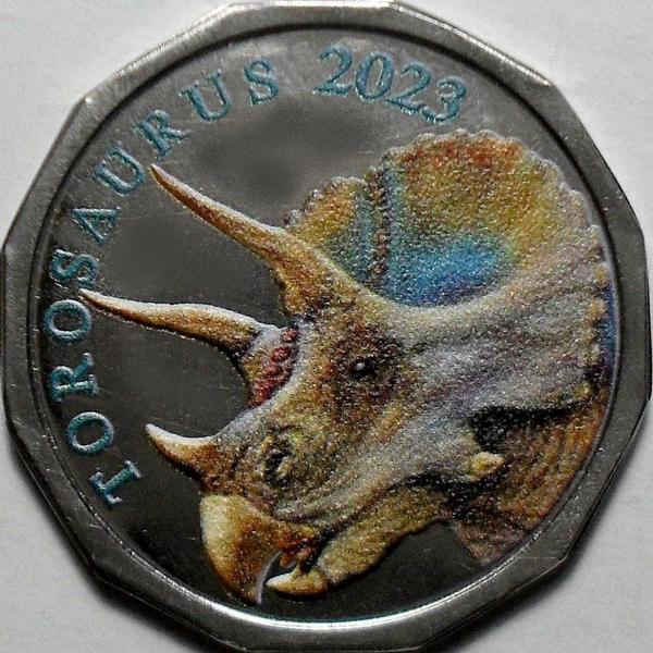50 центов 2023 остров Капити (Новая Зеландия). Торозавр.