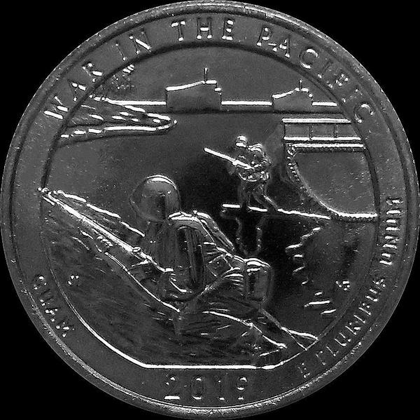 25 центов 2019 P США. Национальный монумент воинской доблести в Тихом океане. (Гуам) 48-й.