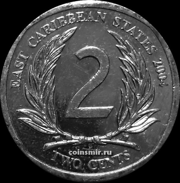 2 цента 2004 Восточные Карибы.
