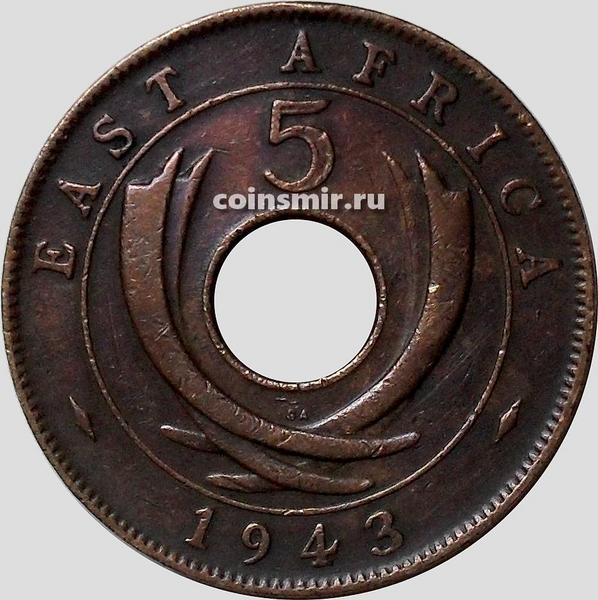 5 центов 1943 SA Британская восточная Африка.