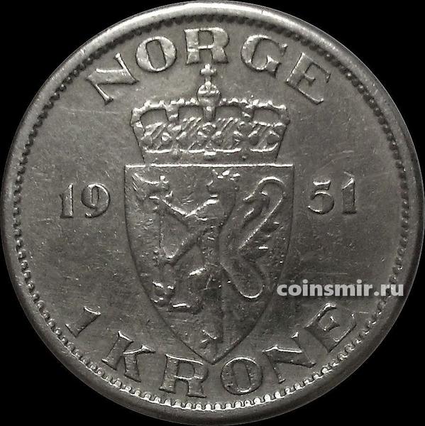 1 крона 1951 Норвегия.