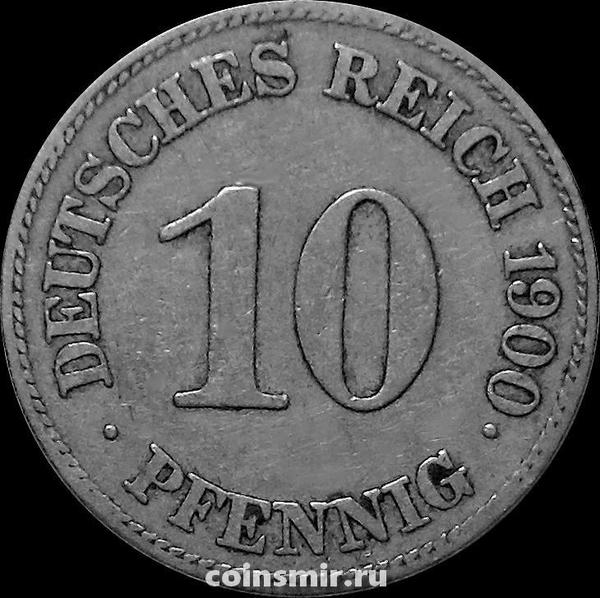 10 пфеннигов 1900 Е Германия.