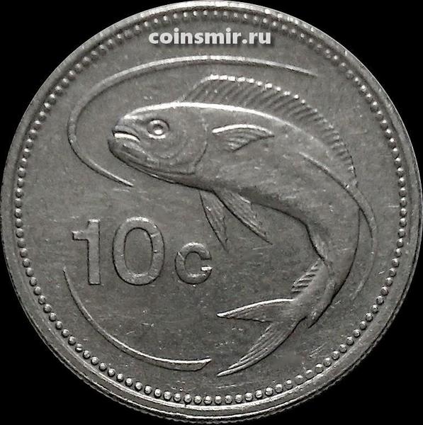 10 центов 1995 Мальта. Золотистая макрель.
