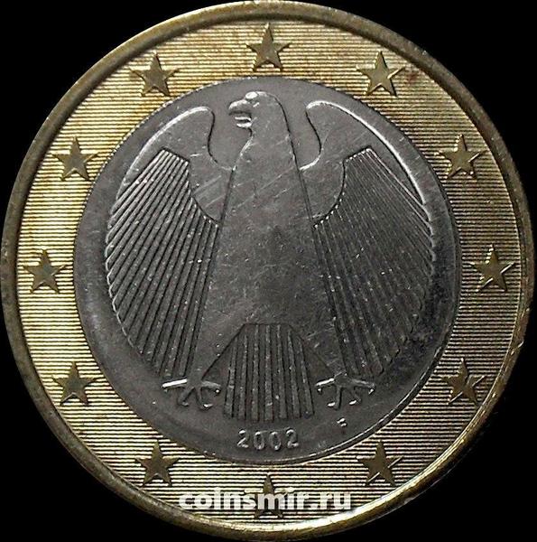 1 евро 2002 F Германия. Орёл. VF.