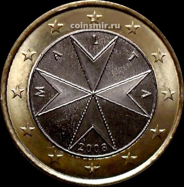 1 евро 2008 F Мальта. Мальтийский крест.