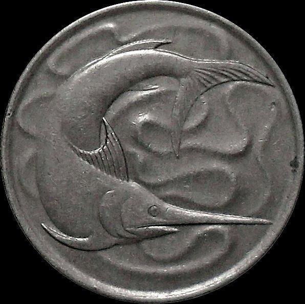 20 центов 1968 Сингапур. Рыба-меч.