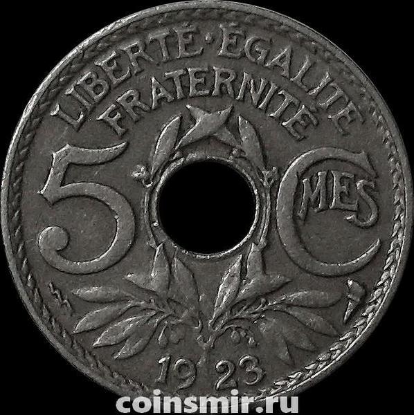 5 сантимов 1923 Франция.