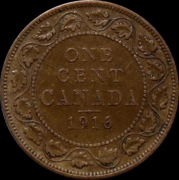 1 цент 1916 Канада.