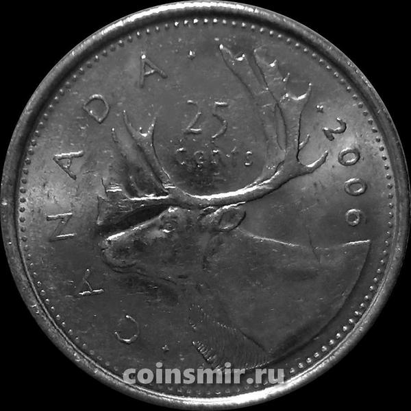 25 центов 2006 без Р Канада. Северный олень.
