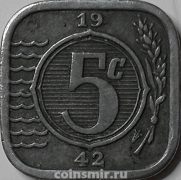 5 центов 1942 Нидерланды.