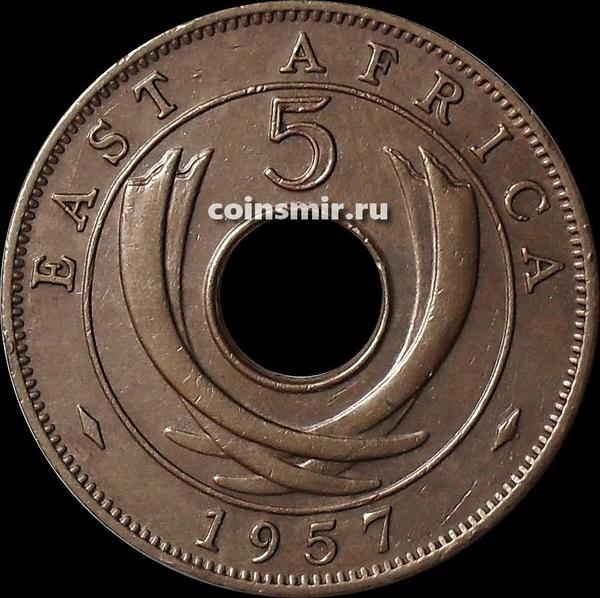 5 центов 1957 Британская восточная Африка.