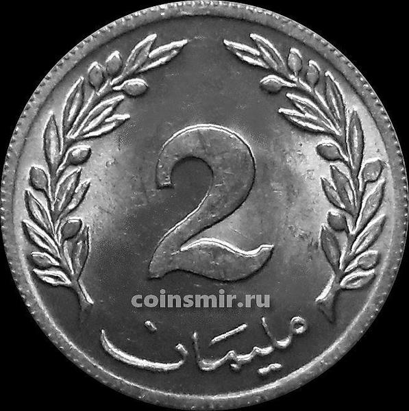 2 миллима 1960 Тунис.