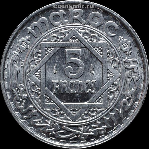 5 франков 1951 Марокко. Мухаммед V. UNC.